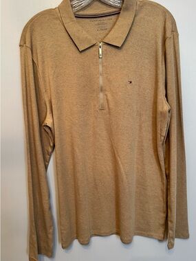 Tommy Hilfiger Women’s Long-Sleeve Polo Zip in Camel XL